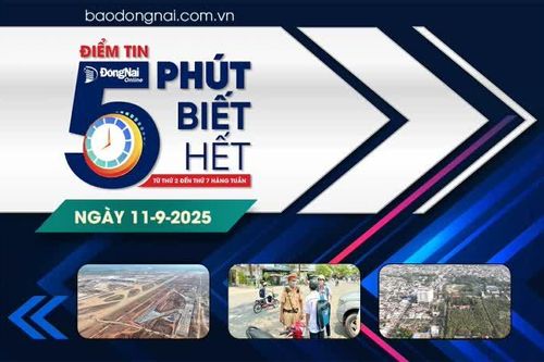 Điểm tin '5 phút biết hết' sáng 11-9: Đồng Nai tăng cường hợp tác với thành phố Vila Nova de Gaia (Bồ Đào Nha)