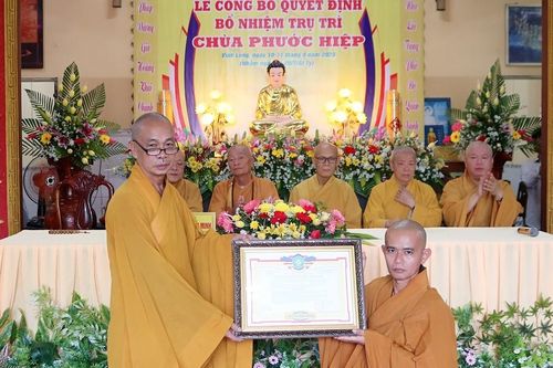 Vĩnh Long: Bổ nhiệm Đại đức Thích Minh Thành làm trụ trì chùa Phước Hiệp