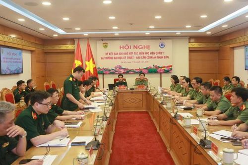 Trường Đại học Kỹ thuật-Hậu cần CAND và Học viện Quân y ký kết Biên bản hợp tác
