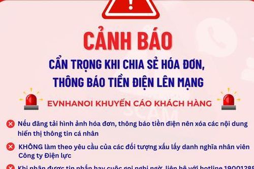 Nguy cơ lừa đảo khi chia sẻ hóa đơn tiền điện lên mạng xã hội