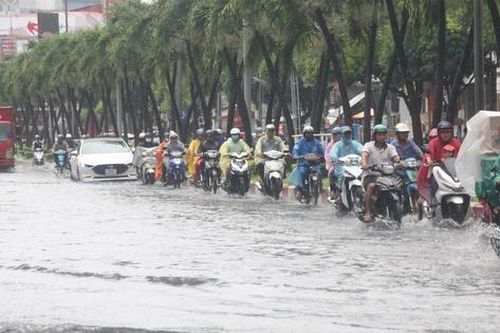 Cà Mau: Mưa lớn kéo dài, nhiều tuyến đường nội ô Bạc Liêu ngập sâu