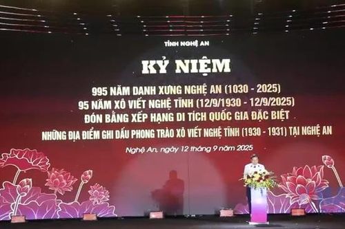 Nghệ An tổ chức lễ kỷ niệm phong trào 95 năm Xô Viết Nghệ Tĩnh