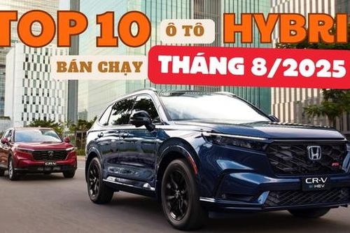 TOP 10 ô tô hybrid bán chạy nhất tháng 8/2025