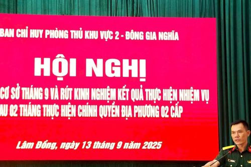 Ban Chỉ huy Phòng thủ Khu vực 2 - Đông Gia Nghĩa họp rút kinh nghiệm kết quả thực hiện nhiệm vụ