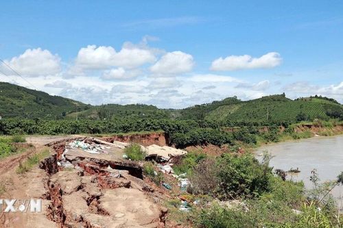 Lâm Đồng: Sạt lở nghiêm trọng ven sông Krông Nô