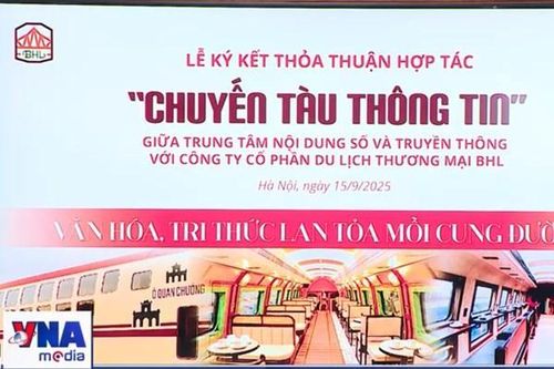 Đưa ấn phẩm đặc sắc của TTXVN lên chuyến tàu 'Hà Nội 5 cửa ô'