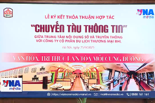 Đưa ấn phẩm đặc sắc của TTXVN lên chuyến tàu 'Hà Nội 5 cửa ô'