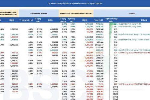 Ba quỹ ETF ngoại cơ cấu danh mục tháng 9: Cổ phiếu nào sẽ được mua, bán mạnh nhất?