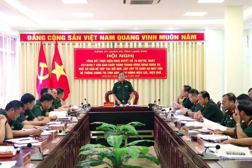 Đảng ủy Quân sự tỉnh tổng kết Nghị quyết 18-NQ/TW của Ban Chấp hành Trung ương khóa XII