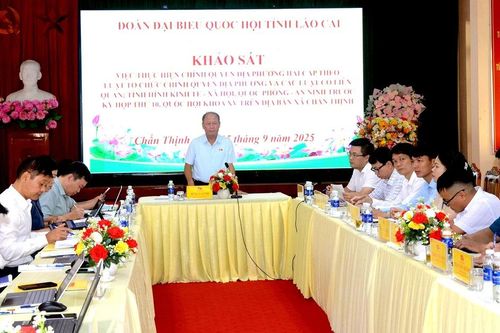 Đoàn đại biểu Quốc hội tỉnh khảo sát tình hình thực hiện chính quyền địa phương 2 cấp tại xã Chấn Thịnh