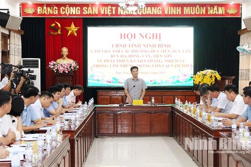 Đoàn công tác của UBND tỉnh làm việc với các phường Duy Tiên, Duy Tân, Duy Hà, Đồng Văn, Tiên Sơn
