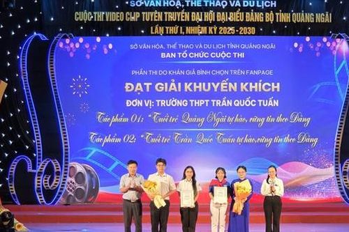 Trao giải Cuộc thi video clip tuyên truyền về Đại hội Đảng bộ tỉnh Quảng Ngãi