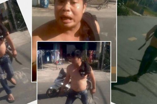 Người đàn ông lăm lăm hung khí, bất ngờ đập phá xe tải giữa đường gây náo loạn!