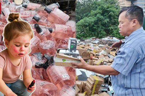 Núi mỹ phẩm hết hạn bị đổ trộm, trẻ nhỏ vô tư nghịch như đồ chơi