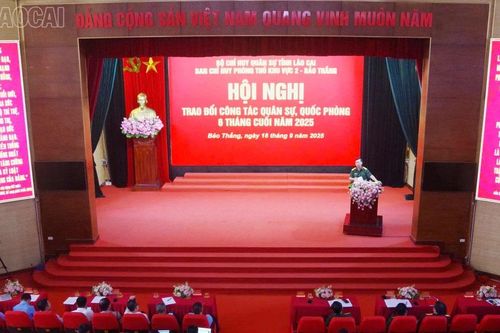 Ban Chỉ huy Phòng thủ khu vực 2 – Bảo Thắng trao đổi công tác quân sự, quốc phòng với các địa phương