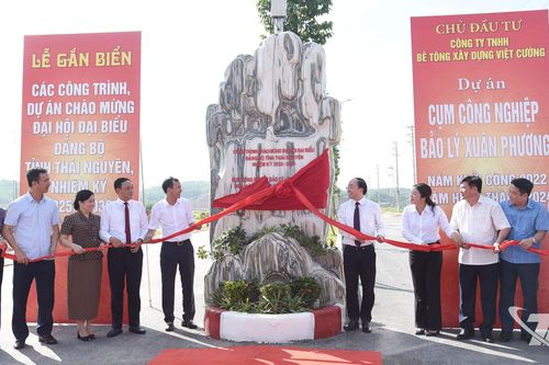 Đồng chí Phó Bí thư Thường trực Tỉnh ủy dự Lễ gắn biển 5 công trình, dự án chào mừng Đại hội Đảng bộ tỉnh