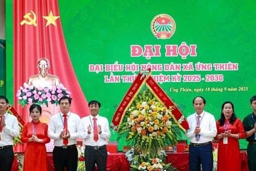 Đại hội Hội Nông dân xã Ứng Thiên nhiệm kỳ 2025-2030:Hướng tới nông nghiệp sạch, nông dân số, môi trường xanh