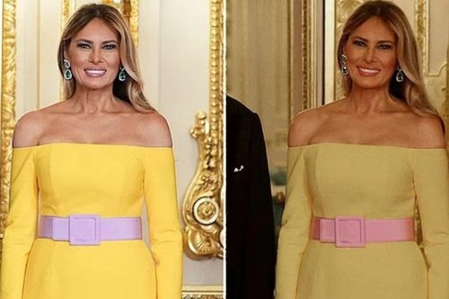 Thắt lưng của Phu nhân Tổng thống Trump khiến netizen tranh luận: Hồng hay tím?