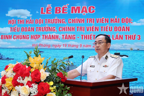 Phó đô đốc Trần Thanh Nghiêm: Hội thi phản ánh chất lượng cán bộ hải đội, tiểu đoàn