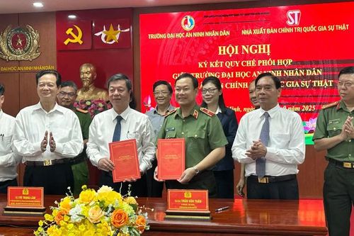 Ký kết Quy chế phối hợp giữa Trường Đại học An ninh nhân dân và NXB Chính trị quốc gia Sự thật