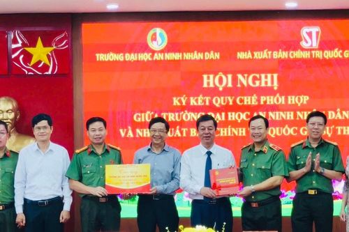Ký kết Quy chế phối hợp giữa Trường Đại học An ninh nhân dân và NXB Chính trị quốc gia Sự thật