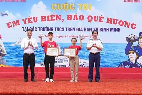 Lan tỏa tình yêu biển đảo từ cuộc thi 'Em yêu biển đảo quê hương' tại xã Bình Minh