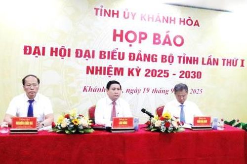Đại hội đại biểu Đảng bộ tỉnh Khánh Hòa lần thứ I, nhiệm kỳ 2025-2030 diễn ra trong 3 ngày 21, 22 và 23-9