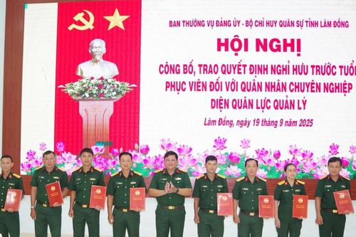 Trao quyết định nghỉ hưu, phục viên cho 20 quân nhân