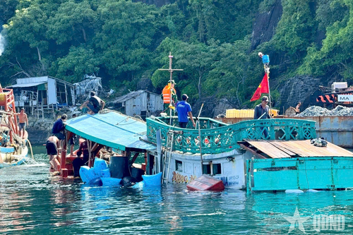 Cà Mau: Đồn Biên phòng Hòn Chuối kịp thời hỗ trợ tàu cá bị chìm trên biển