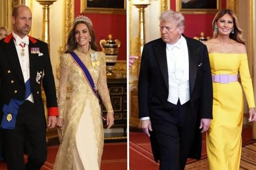 Đệ nhất phu nhân Mỹ Melania Trump và Công nương Kate Middleton gây ấn tượng tại tiệc chiêu đãi Hoàng gia Anh
