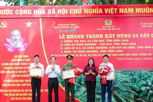 Vĩnh Long khánh thành 4 cầu giao thông nông thôn do Bộ Công an và Vietcombank chung tay xây dựng