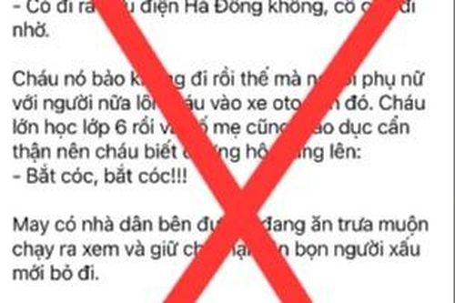 Thông tin một học sinh ở Hà Nội bị bắt cóc là không chính xác