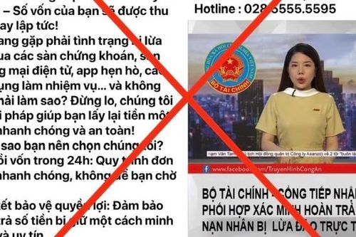 Trang Facebook có tick xanh giả mạo Bộ Tài chính để lừa đảo