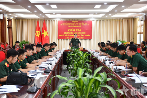 Quân khu 2 kiểm tra công tác cải cách hành chính và chuyển đổi số tại Bộ Chỉ huy Quân sự tỉnh Lai Châu