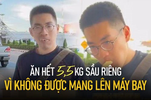 Gia đình ăn hết 5,5kg sầu riêng ngay trước cửa nhà ga vì không được mang lên máy bay
