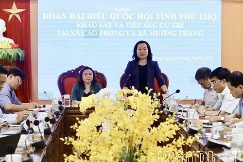 Đoàn ĐBQH tỉnh khảo sát, tiếp xúc cử tri tại các xã Cao Phong và Mường Thàng