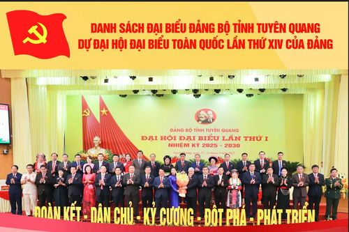 Danh sách Đoàn đại biểu Đảng bộ tỉnh dự Đại hội đại biểu toàn quốc lần thứ XIV của Đảng