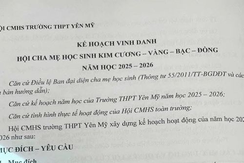 Trường THPT Yên Mỹ (Hưng Yên): Thông tin 'xếp hạng phụ huynh theo số tiền đóng góp' là sai sự thật?