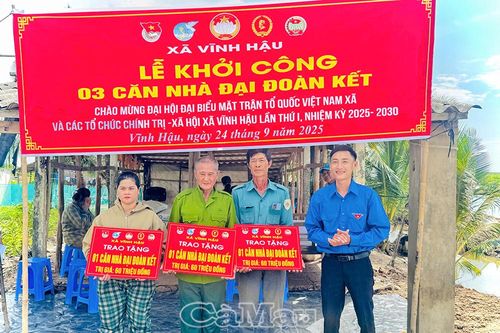 Khởi công 3 nhà Đại đoàn kết tại xã Vĩnh Hậu
