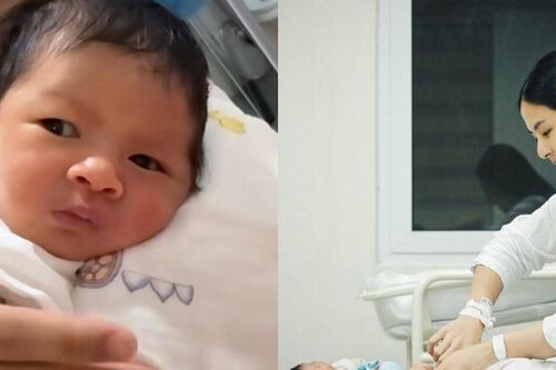 Hoa hậu Ngọc Hân rèn kỷ luật cho con trai từ sớm, 'em bé ngoại giao' được bố mẹ thay phiên cho học bài