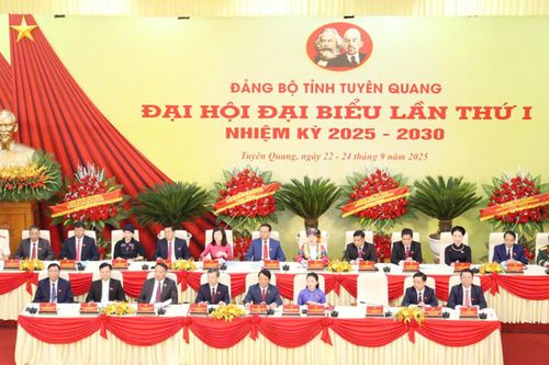 Khai mạc Đại hội đại biểu Đảng bộ tỉnh Tuyên Quang lần thứ I, nhiệm kỳ 2025-2030
