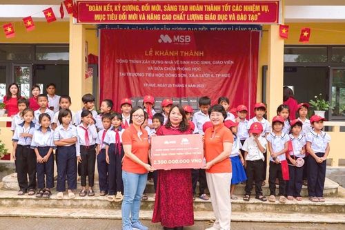 Ngân hàng MSB tài trợ 2,3 tỷ đồng sửa chữa, cải tạo Trường Tiểu học Đông Sơn