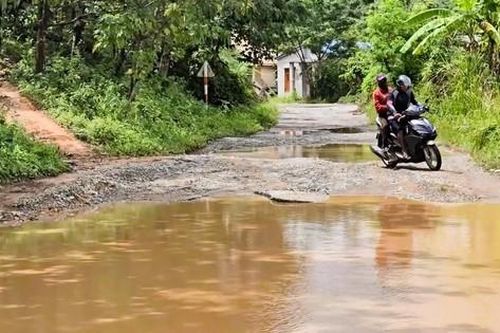 Cận cảnh tuyến đường liên xã ở Quảng Trị xuống cấp hư hỏng, hàng loạt 'ổ voi'