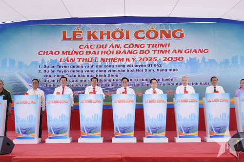 An Giang: Khởi công 3 dự án chào mừng Đại hội đại biểu Đảng bộ lần thứ I