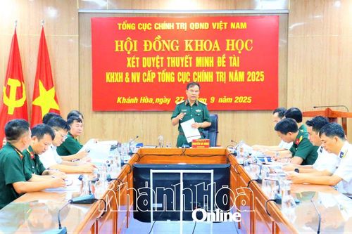 Xét duyệt thuyết minh đề tài khoa học xã hội và nhân văn cấp Tổng cục Chính trị năm 2025