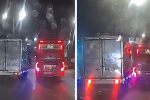Xác minh vụ xe khách chèn ép xe tải gây va chạm trên đường Vành đai 3