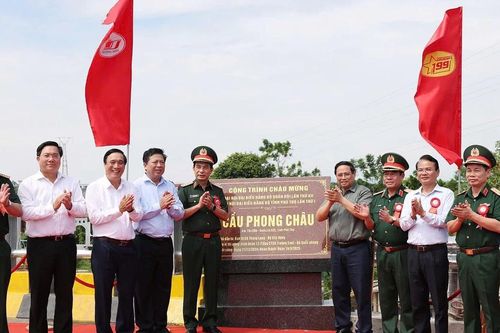 Thủ tướng Phạm Minh Chính dự lễ khánh thành cầu Phong Châu mới