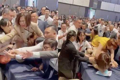 Xôn xao clip cảnh chen lấn, trèo lên bàn giật phiếu mua nhà ở TPHCM