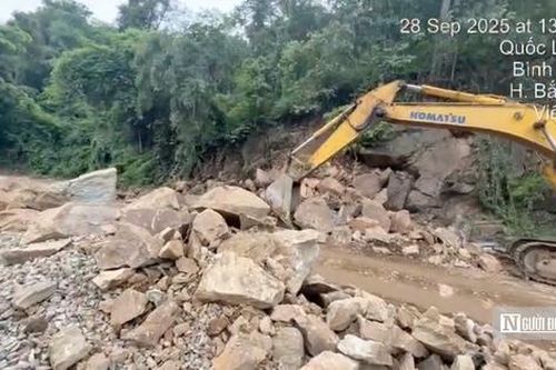Sự thật thông tin Quốc lộ 28B bị sạt lở đá, gây ùn tắc nghiêm trọng