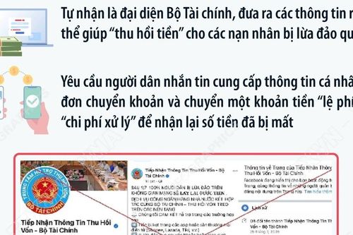 Cảnh báo fanpage giả danh Bộ Tài chính để chiếm đoạt tiền